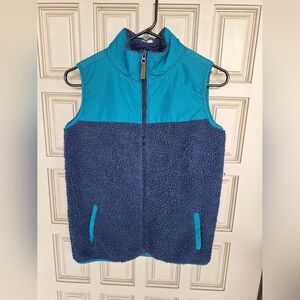 Carter Kid Vest Sz14/14A Blue/Aqua Sleeveless Zip Front Contrast Pockets NWOT